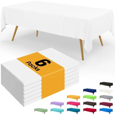 Produktbild von Einweg Tischdecke 6 Stück Weiß 137 x 274 cm PEVA wasserfest
