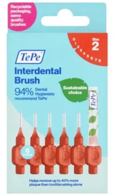 Produktbild von TePe Interdentalbürste Original Rot, ISO Size 2, 0,50mm, 6 stuck
