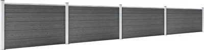 Zdjęcie produktu dla vidaXL Zestaw elementów ogrodzenia WPC 699x105 cm czarny