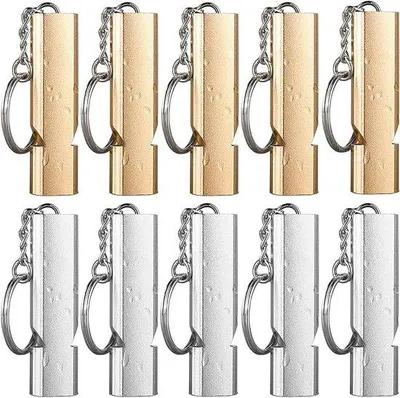 Obrázek produktu pro Bezpečnostní píšťalka a píšťalka pro dobrovolníky, 120 dB - 10 kusů, hliník - pro outdoorové aktivity a bezpečnostní zásahy