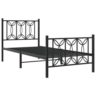 Immagine prodotto di Giroletto con Testiera e Pediera Metallo Nero 90x200 cm