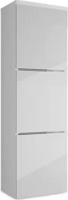 Produktbild von Hochschrank 110 x 30 cm für Badezimmer | Badmöbel mit Hochglänzenden schwarzen Fronten
