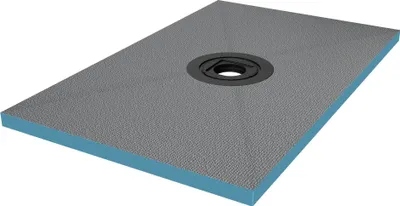 Produktbild von doporro Duschelement Befliesbar mit Gefälle 75x120x4cm in Beton Grau Duschboard Zuschneidbar mit Ablaufrinne waagerechter Ablauf XPS