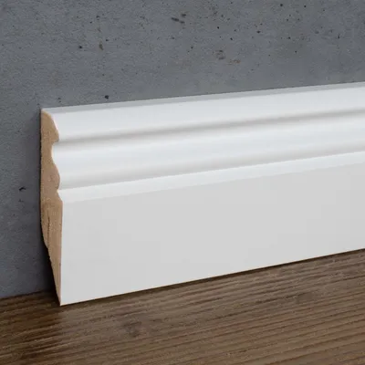 Produktbild von PROVISTON | Sockelleiste MDF | 19 x 80 x 2500 mm | Weiß | Leiste Berliner Profil