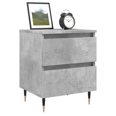 Produktbild von Möbel 2er Set Nachttisch Modernes - Nightstand/Nachtschrank für Schlafzimmer - Betongrau 40x35x50 cm Holzwerkstoff Top4875765