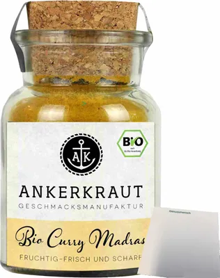 Produktbild von Ankerkraut Curry Madras (70g Glas) + usy Block