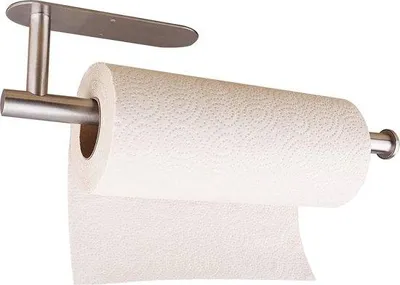 Obrázok produktu pre Strieborné držiaky na kuchynské utierky – samolepiace držiaky na papierové utierky do kuchyne a kúpeľne