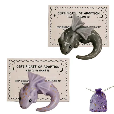 Produktbild von Handgefertigte Mini-Taschendrachenskulptur zur emotionalen Unterstützung – ein beruhigendes und inspirierendes Geschenk für Bücherregal und Schreibtisch. Ideal als Geschenk zur Linderung von Angstzuständen und Stress.