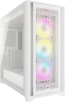 Image de Boîtier PC, CORSAIR 5000D Airflow RS ARGB, Moyen-tour ATX, Blanc, Jusqu'à 420mm GPU