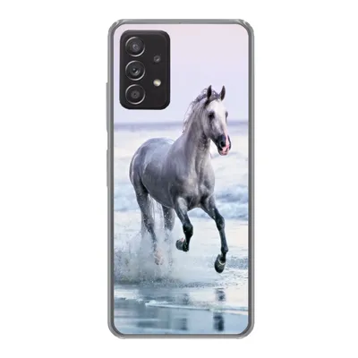 Produktbild von MuchoWow® Handyhülle Schutzhülle Hülle für Samsung galaxy a73 Pferd - Meer - Pastell Silikon Softcase Handy Hülle - Handyhülle