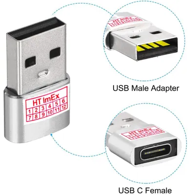 Produktbild von Silber - USB-A auf USB-C 3.1 OTG Adapter: Konverter Stecker von Typ A auf C