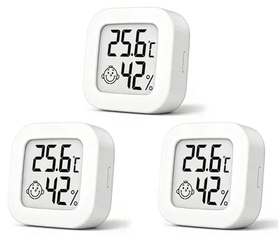 Obrázok produktu pre 3 kusy: teplomer, vlhkomer, mini teplomer na vnútorné použitie, kompaktný a presný