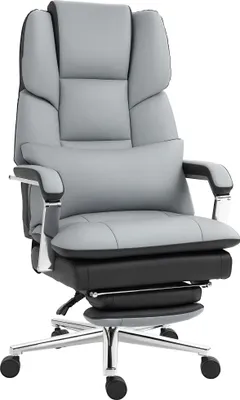 Immagine prodotto di Sedia da ufficio HOMCOM, sedia da scrivania ergonomica con funzione oscillante e poggiapiedi