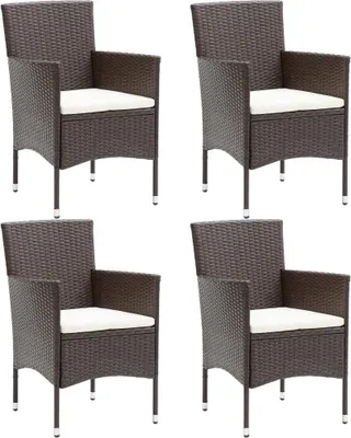 Immagine prodotto di vidaXL Sedie da pranzo da giardino 4 pz. Poli Rattan Marrone