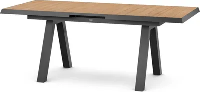 Produktbild von Siena Garden Tirana Dining Tisch, ausziehbar 200/260x100 cm – Aluminium (matt anthrazit) &Teak