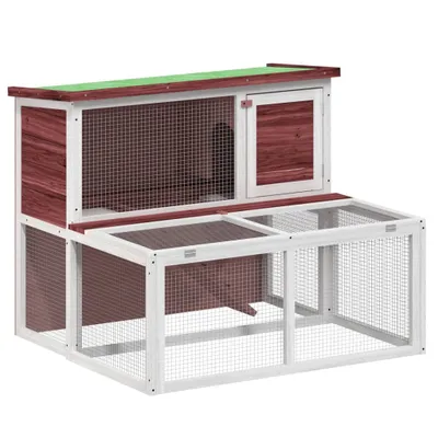 Image de vidaXL Clapier pour lapins Moka 102x90x84,5 cm Pin massif