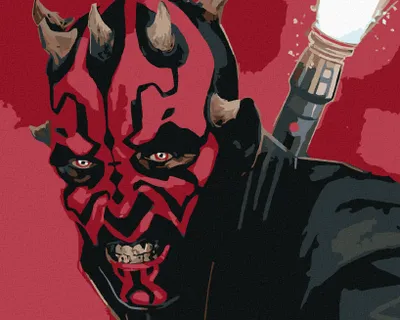 Obrázok produktu pre Zuty - Maľovanie podľa čísel - PORTRÉT DARTH MAUL, 40x50 cm, vypnuté plátno na rám