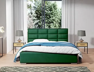 Produktbild von Furmeb24 - KOMBO 180 x 200 cm - Polsterbett aus Holzrahmen , Doppelbett mit h¶her Kopsttze - Inclusive Matraze - (Velutto 10)