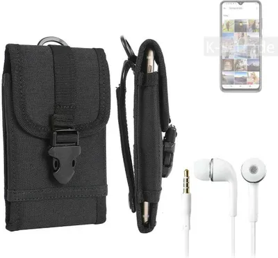 Produktbild von K-S-Trade Holster Schutz Hülle kompatibel mit Cubot Note 30 Gürteltasche Handy Hülle Tasche outdoor Seitentasche schwarz 1x + Kopfhörer