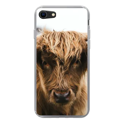 Produktbild von MuchoWow® Handyhülle Schutzhülle Hülle für iPhone 7 Schottischer Highlander - Kuh - Gras - Tiere - Natur Silikon Softcase Handy Hülle - Kartenhalter