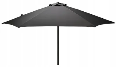 Produktbild von Garten-Sonnenschirm 230 cm Dunkelgrau, UV-Schutz Polyester 180GSM, Stahlgestell, 6 Streben