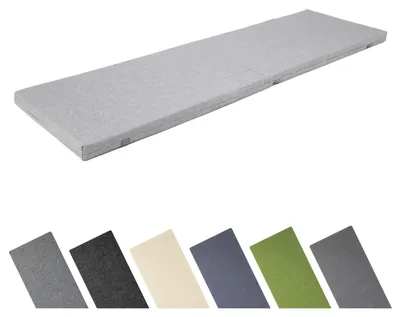 Produktbild von Garronda Bankauflage 120x40 cm ca. 4 cm dick Sitzkissen Outdoor für Gartenbank und Hollywoodschaukel Polster Auflage für Sitzbank wasserabweisend UV-beständig mit Bändern GD-0220 Hellgrau