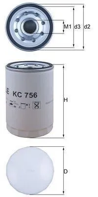 Produktbild von Kraftstofffilter MAHLE KC 756 für VOLVO 9700 Anschraubfilter