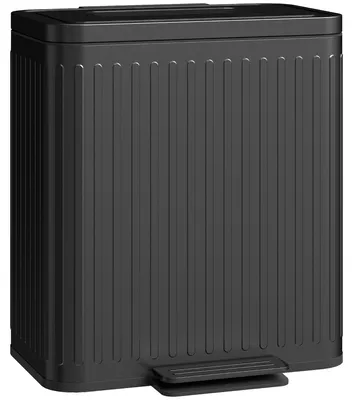 Produktbild von Küchenabfallbehälter 2 x 20 L mit Fußpedal | Farbe: Schwarz | Abmessungen: 36,5 x 45,5 x 51 cm