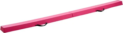 Produktbild von 8FT Klappbarer Schwebebalken für Kinder, 90,7 kg stabiler Turnbalken mit rutschfesten Matten, Turnübungsgerät mit rutschfester Unterseite und Tragetasche für das Heimtraining, rosa