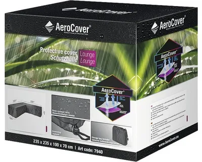 Produktbild von AeroCover Eck-Lounge-Hülle L-form 235x235x100x70cm, Patio sofa cover, Grau, Polyester, 1 Stück(e), 2,35 m