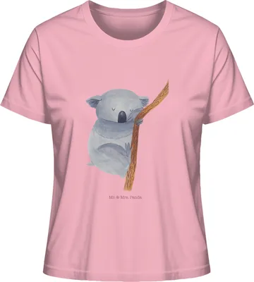 Produktbild von Mr. & Mrs. Panda T-Shirt für Frauen Koalabär Größe L - Baumwolle Pink - Geschenk, Rundhals Damen, schlafen, Basic, Traumland, Shirt, Bär, Schlafzimmer, Oberteil, Koala