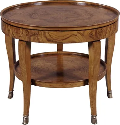 Produktbild von Casa Padrino Luxus Barock Beistelltisch Braun Ø 61 x H. 51 cm - Runder Massivholz Tisch - Wohnzimmer Möbel im Barockstil