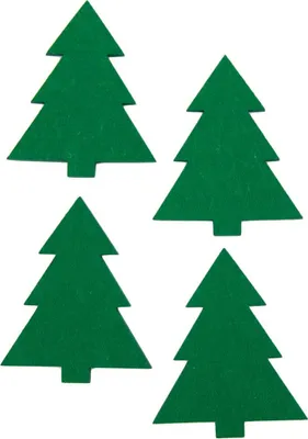 Produktbild von Oblique Unique 4 Filz Untersetzer Weihnachtsbäume Glasuntersetzer Weihnachtsdeko - grün