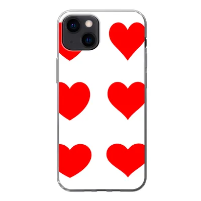 Produktbild von MuchoWow® Handyhülle Schutzhülle Hülle für iPhone 13 mini Eine Illustration mit neun roten Herzen Silikon Softcase Handy Hülle - Softcase