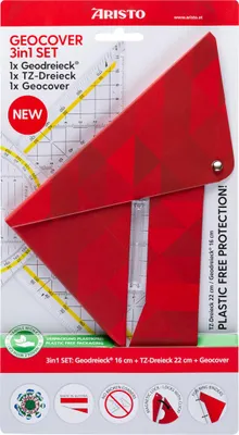 Produktbild von Aristo Geocover Set mit je 1x TZ-Dreieck 22 cm, Geodreick 16 cm,