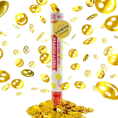 Produktbild von Party Popper 40cm Gelbe Smileys Smiley Konfetti Geburtstag Party