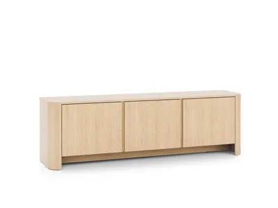 Produktbild von TV-Lowboard PEREA 168 cm mit 3 Türen Eiche Vicenza Wohnzimmer, TV-schrank