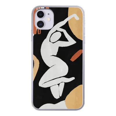 Produktbild von MuchoWow® Handyhülle Schutzhülle Hülle für iPhone 11 Frau - Silhouette - Grau Silikon Softcase Handy Hülle - Handytasche