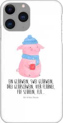 Produktbild von Mr. & Mrs. Panda Iphone 11 Pro Handyhülle Schweinchen Glühwein - Weiß - Geschenk, Premium Kunststoff, Handy Case, Weihnachten, Spruch, Weihnachtsmarkt, Betrunken