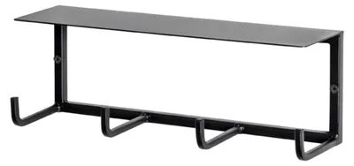 Produktbild von Haku Wandgarderobe aus Stahlrohr in schwarz lackiert mit 4