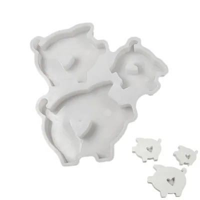 Produktbild von 3er Set Schweinchen-Silikonform,Schwein-& Herzform, Glücksschwein-Design, für Kerzen,Gips,Seife & DIY-Basteleien,wiederverwendbar,kreativ & vielseitig