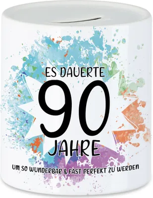 Produktbild von Es Dauerte 90 Jahre Um So Wunderbar Zu Werden Spardose  Geburtstagsgeschenk 90 Jahre Alt Humor