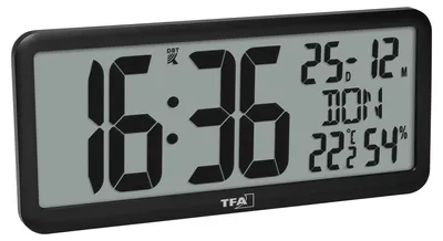 Obrázek produktu pro TFA 60.4525.01 černá Digitální rádiové hodiny s pokojovým klimatem
