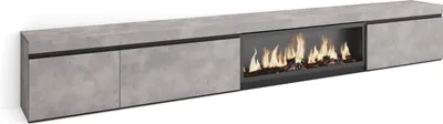 Produktbild von TV-Schrank, Lowboard, 317x35x45 cm, Elektrokamin XXL, Zementgrau