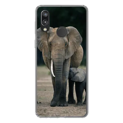 Produktbild von MuchoWow® Handyhülle Schutzhülle Hülle für Huawei P20 Lite (2020) Elefant - Tiere - Flachland - Natur Silikon Softcase Handy Hülle - Kartenhalter