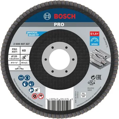 Produktbild von PRO X571 Fächerschleifscheibe, gerade, 125 mm, K60
