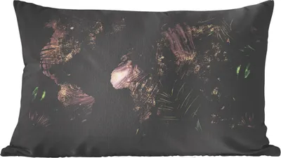 Produktbild von MuchoWow® Zierkissen Sofakissen Wohnzimmer Dekokissen 50x30 cm Weltkarte - Luxus - Pflanzen - Wohnzimmerdekoration - Polster mit Photo