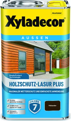 Produktbild von Xyladecor Holzschutz-Lasur Plus, Palisander, 2,5 l - Maximaler Wetterschutz und einfachste Anwendung