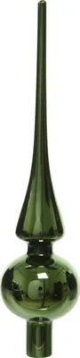 Produktbild von Christbaumspitze Glas 26cm piniengrün glänzend