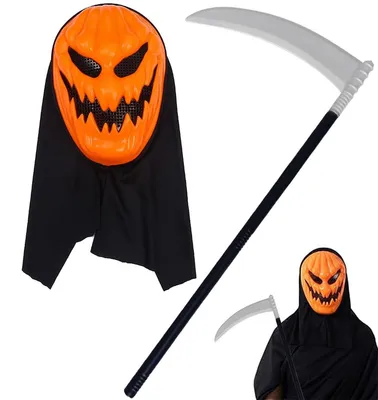 Productafbeelding van Halloween Pompoenmasker met Sikkel voor Rollenspel